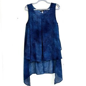 COCOMO Women’s Semi Sheer Sleeveless Hi Lo Top Blouse Size 1X Soft Comfort